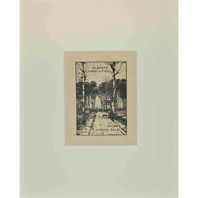 Modern Carlo Casanova, Ex Libris Giorgio Balbi, Etching, 1943 For Sale - Image 3 of 3