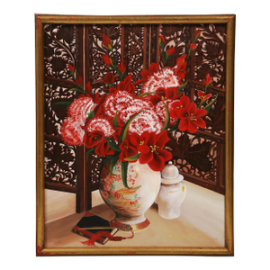 Floral Still Life, Signed Oil Painting by Stanaitis