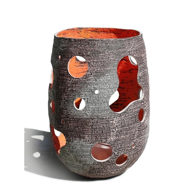 Sculptural Stone-Look Candle Lantern — EMBER Wide by Donatas Žukauskas A dual-purpose sculptural object. By day it is a...