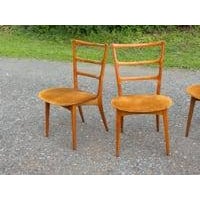 Nice set of Polish Dining Chairs with an Italian flair! Designed by Marian Grabinski for Swarzedzka. Overall in nice shape...
