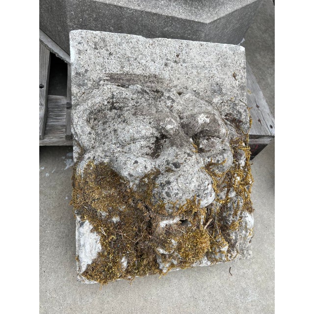 French Authentic 19th Century French Carved Stone Lion Fountain Element For Sale - Image 3 of 17