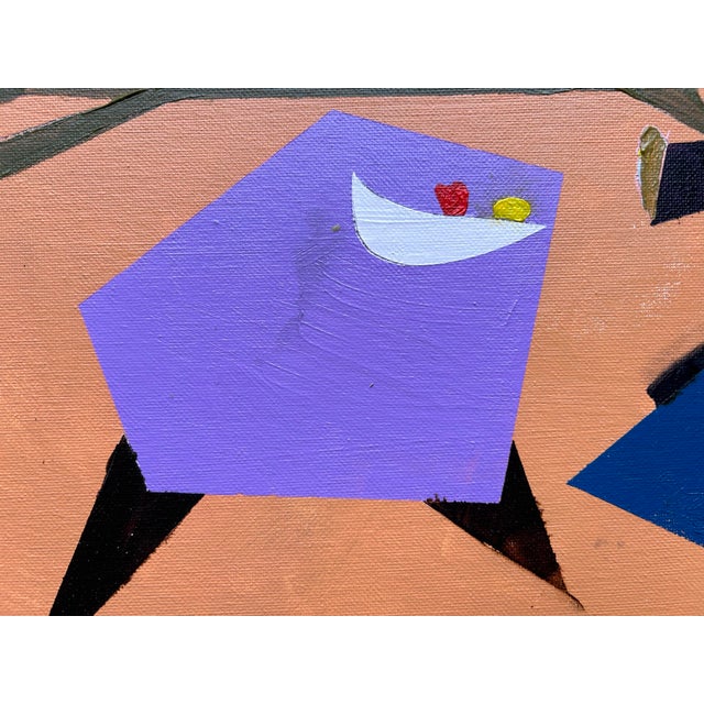 Abstract acrylic painting on canvas board by Erik Sulander. Signed, Unframed