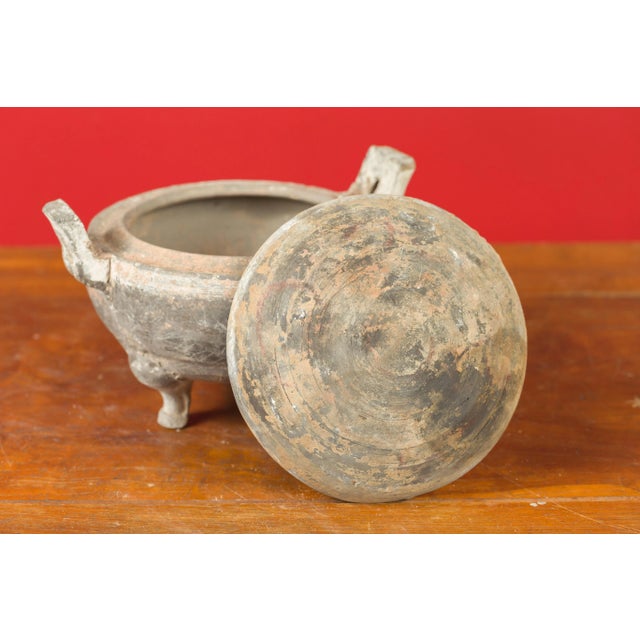 Chinese Han Dynasty Tripod Incense Burner with Removable Lidded Top For Sale - Image 11 of 12