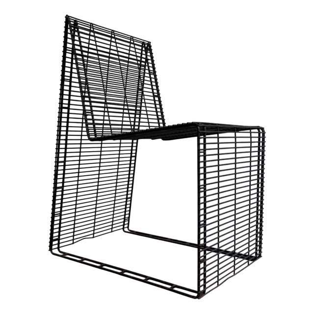 Vintage Graphic Metal Chair, 1990s For Sale