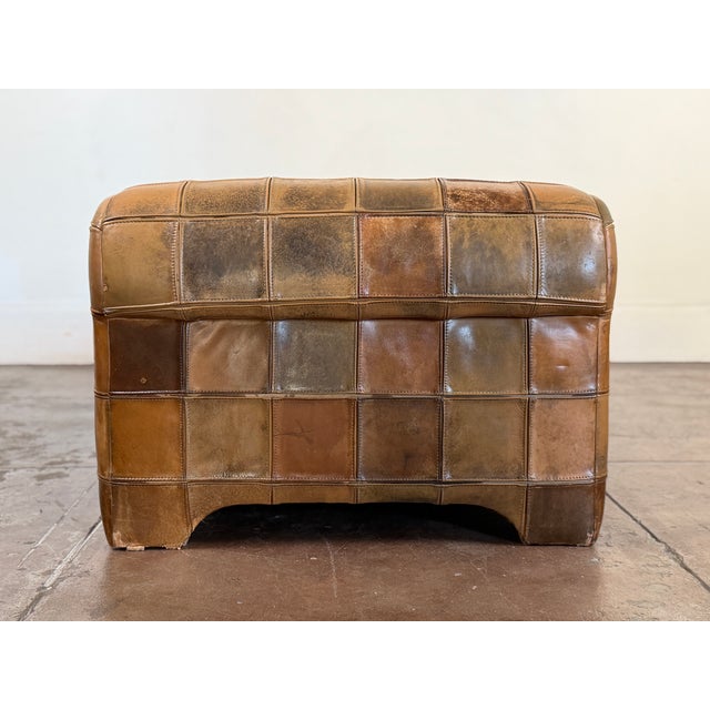 Vintage 1970s Patchwork Leather Daybed Sofa For Sale - Image 12 of 15