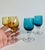 Empoli Vintage Empoli Italy Twisted Stem Cordial Glasses – Peacock Blue & Amber - Set of 4 For Sale - Image 4 of 5