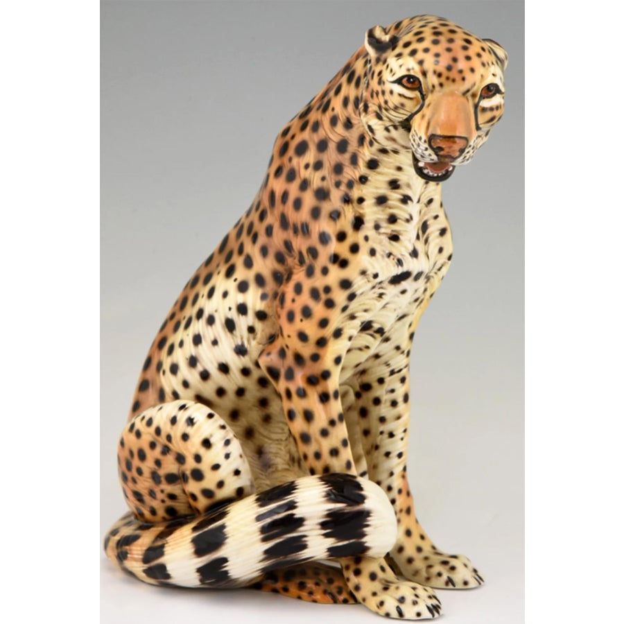 Ceramiche Ronzan 陶器製　イタリア　チーター　アンティーク Mid-Century Ceramic Cheetah Sculpture by Giovanni Ronzan