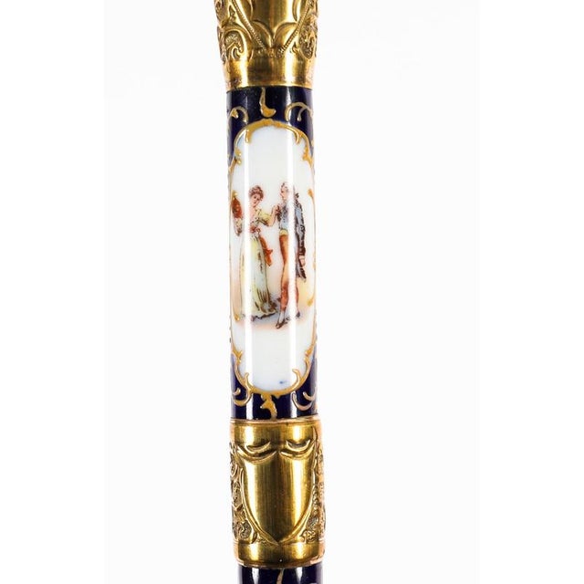 Antique French Gold Plate Sevres Porcelain Walking Sword Stick, 19th Century For Sale - Image 12 of 18