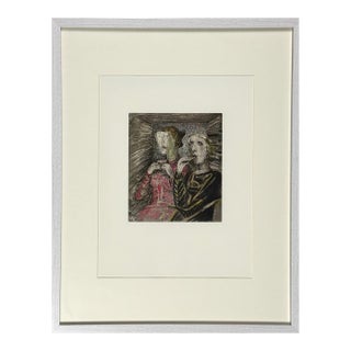 Henry Moore (1898–1986) - Untitled Figurative Collotype From the Shelter Drawings Series (1967, Framed) For Sale