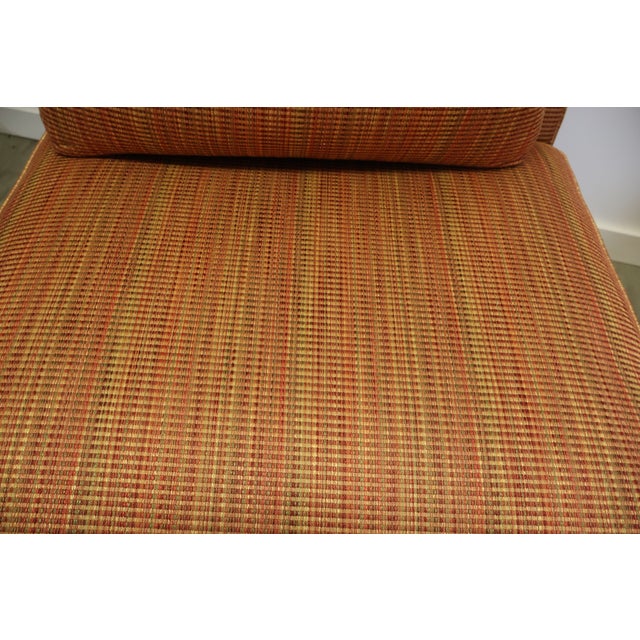 Pair of Drexel Heritage Oversized Slipper Lounge Chairs in Rust & Olive Stripe, 2006 For Sale - Image 9 of 12