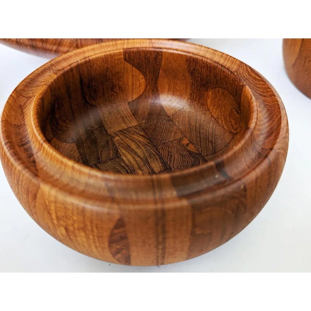 1960s 1960s Digsmed Staved Teak Wood Bowls, Set of 9 For Sale - Image 5 of 11