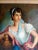 Portrait of lovely Italian / Spanish country girl Key Features: Medium: Oil on canvas Era: Mid 20th century Subject:...