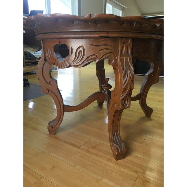 Antique Walnut Eagle Carved Oval Coffee Table Chairish