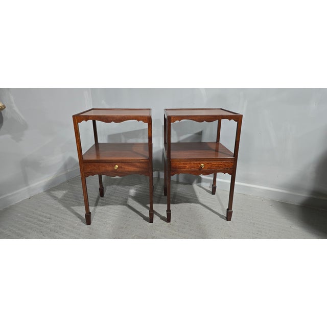 Vintage Regency Bedside Tables in Mahogany, 1920, Set of 2 For Sale - Image 4 of 10
