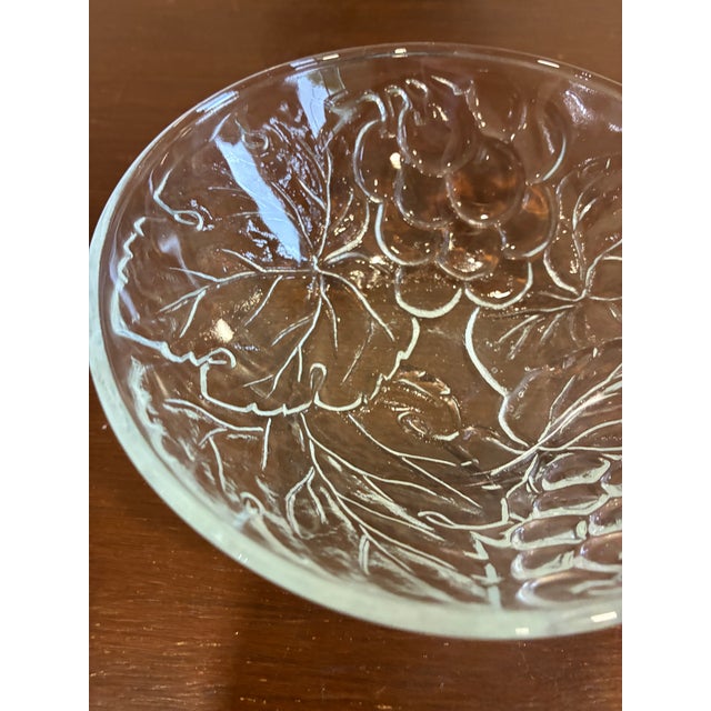 Mid-Century Modern Vintage Kig Indonesia Clear Grape Pattern Pressed Glass Bowls, Set of 10 For Sale - Image 3 of 10