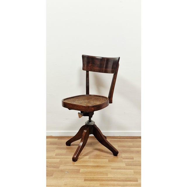 Antique Swivel Desk Chair in Beech, 1890s For Sale - Image 5 of 16