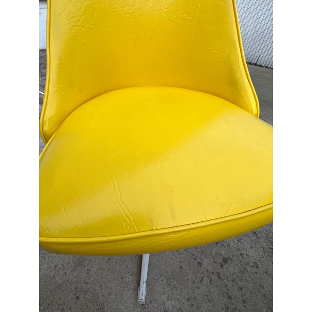 1970 Yellow Vinyl Dining Chairs a Set of 4 Chairish