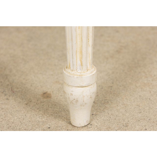 Antique French Louis XVI Style Painted Side Chairs W/ Blue Mohair – A Pair For Sale - Image 11 of 18