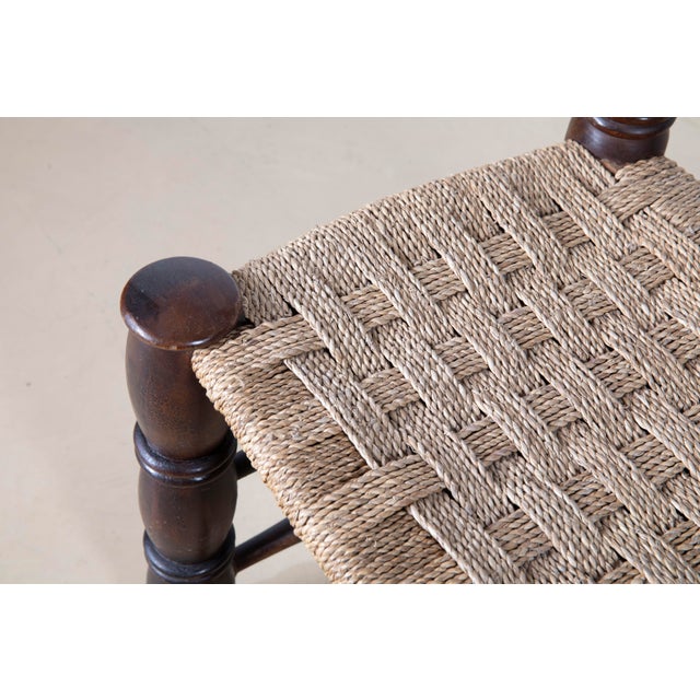 Woven Straw Dining Chairs in the style of Charles Dudouyt, France, 1940s, Set of 4 For Sale - Image 10 of 11