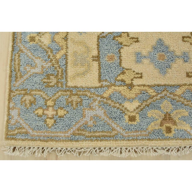 Oushak Runner 2’7” X 8’1” Ivory Wool Tribal Hand-Knotted Oriental Rug For Sale - Image 9 of 12