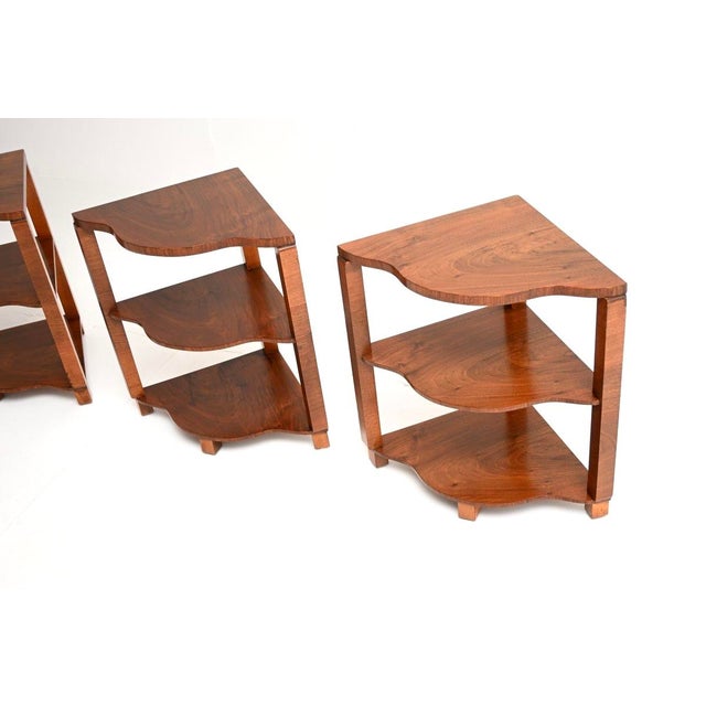 Art Deco Burr Walnut Nesting Coffee Table attributed to Harry and Lou Epstein, 1930, Set of 5 For Sale - Image 11 of 12