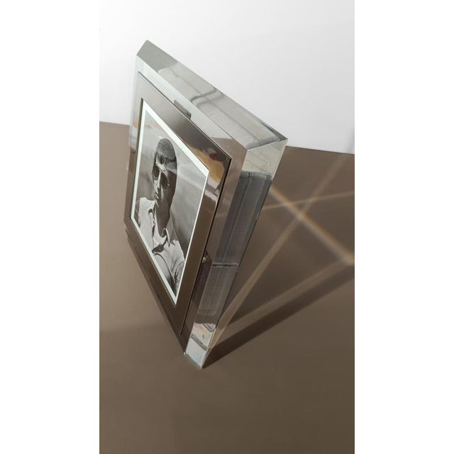 Mid-Century Italian Picture Frame in Acrylic Glass and Chrome, 1970s For Sale - Image 13 of 15