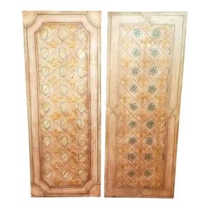 Early 20c Hand Painted Large Sized Ceiling or Wall Panels by Nena Claiborne