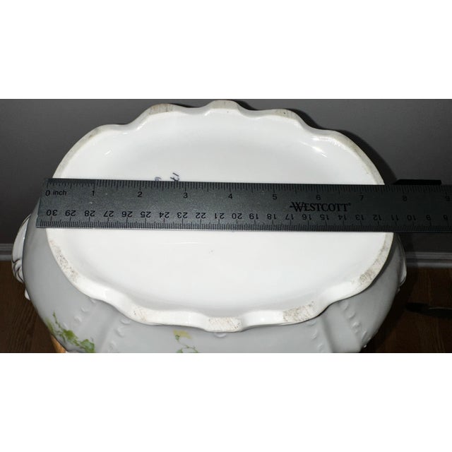 Antique Ls&s Carlsbad Austria Porcelain Tureen, Hand Painted Wild Roses, c.1900 For Sale - Image 10 of 12