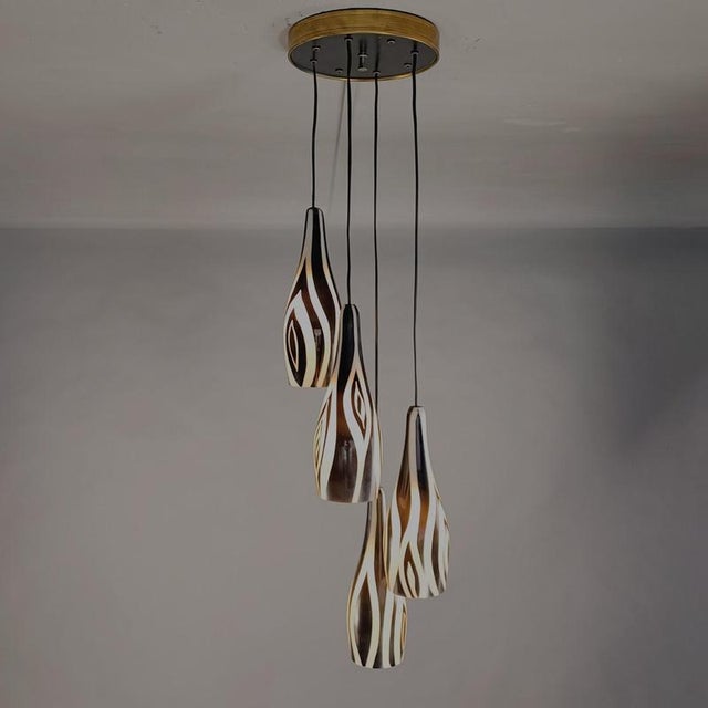 Metal Italian Zebra-Patterned Waterfall Chandelier, 1950s For Sale - Image 7 of 7