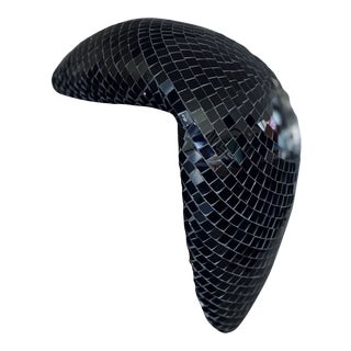 Contemporary Black Mosaic Melted Disco Ball Sculpture For Sale