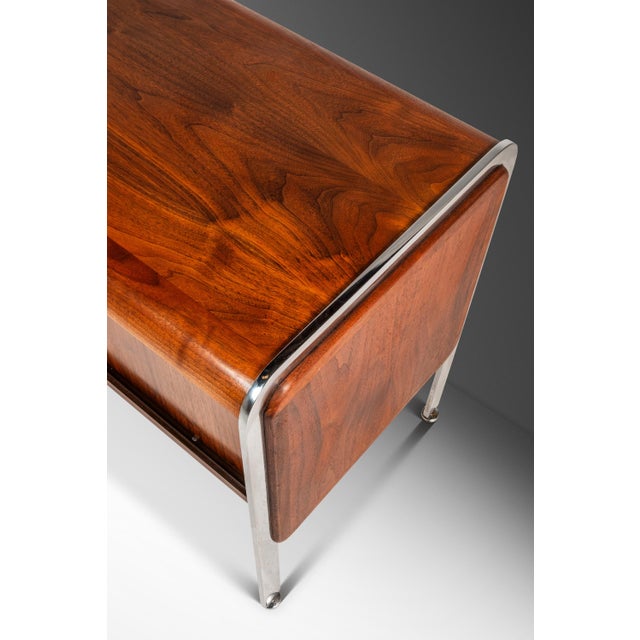 Mid-Century Modern Record Cabinet in Teak W/ Chrome Legs After Ste Marie & Laurent, Canada, C. 1970's For Sale - Image 13 of 18