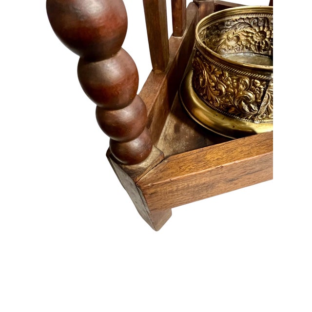 Ralph Lauren Antique English Bobbin-Turned Oak Umbrella & Cane Stand With Brass Liner For Sale - Image 4 of 16