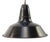 Vintage Industrial French Black Dark Blue Enamel Pendant Lamp For Sale