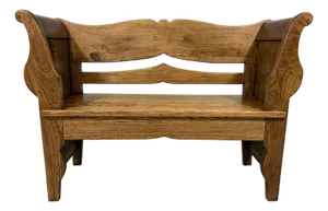 Antique Oak Bench in Biedermeier Style, 1890s