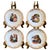 A delightful quartet of mid-century French porcelain dessert plates, each telling a story through vivid colors and...