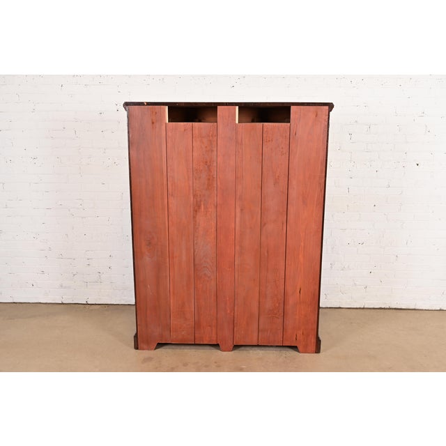 Herter Brothers Style Antique Eastlake Victorian Carved Mahogany and Burl Wood Bookcase Cabinet, Circa 1880s For Sale - Image 12 of 14