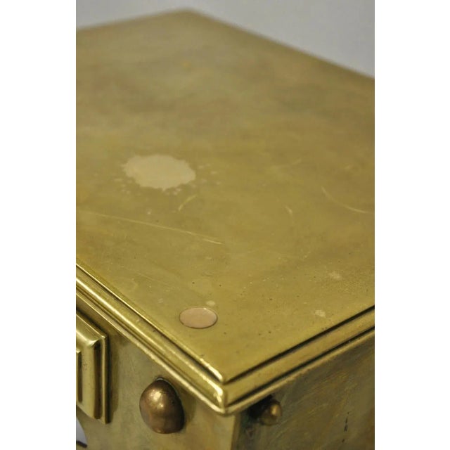 Antique English Victorian Solid Brass Footman Fireplace Trivet For Sale - Image 9 of 11