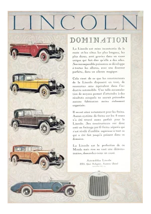 Lincoln Domination - Original Vintage Advertising on Paper - Early 20th Century Early 1900