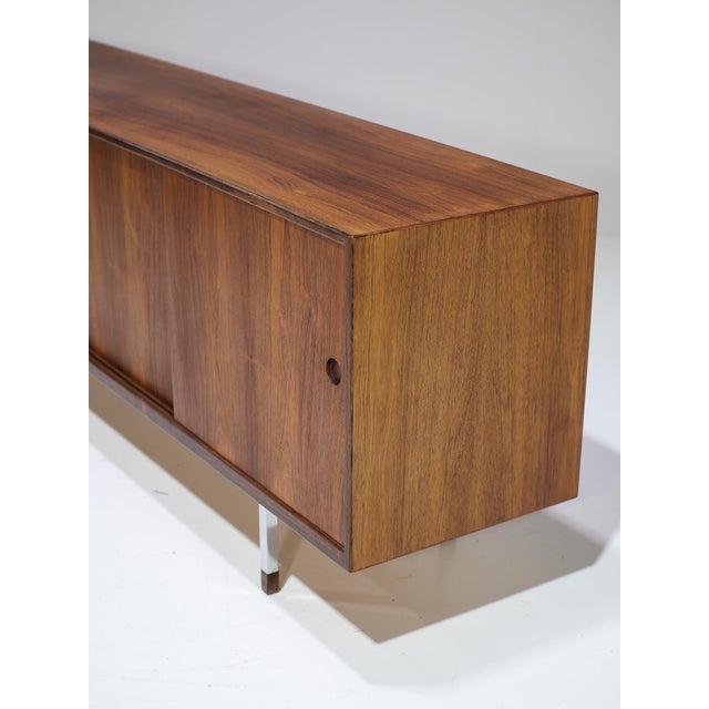 Long Danish Rosewood and Chrome Lowboard, 1960s For Sale - Image 9 of 18