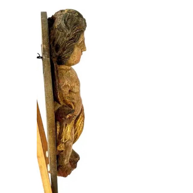 Italian Baroque Putti Sculptures, Hand-Carved Wood, 18th Century For Sale - Image 9 of 13