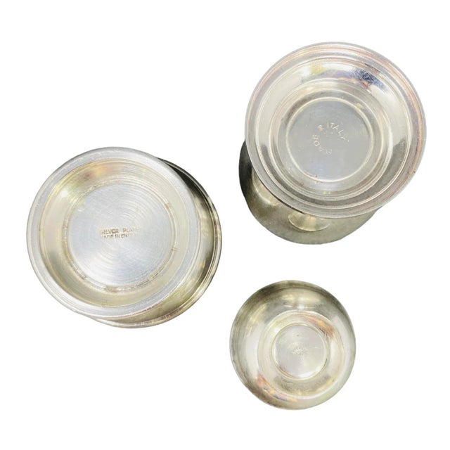 Vintage Collection of Silver & Silver Plate Revere Bowls Made in Italy and England For Sale - Image 10 of 11