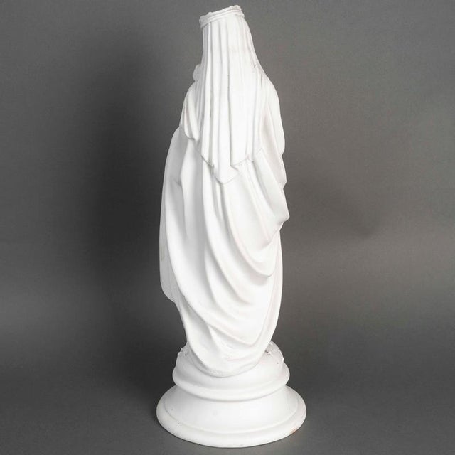 Ceramic Virgin Mary with Jesus Sculpture in Biscuit Porcelain For Sale - Image 7 of 9