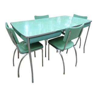 Jade Mid Century Jadite & Chrome Howell Dinette Set For Sale