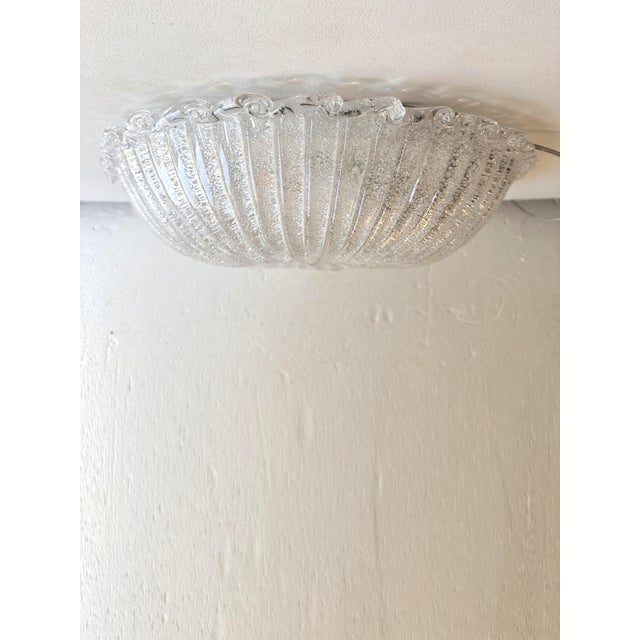 White Traditional Italian White Graniglia" Budino"Murano Glass Flush Mount in 70' Style For Sale - Image 8 of 10