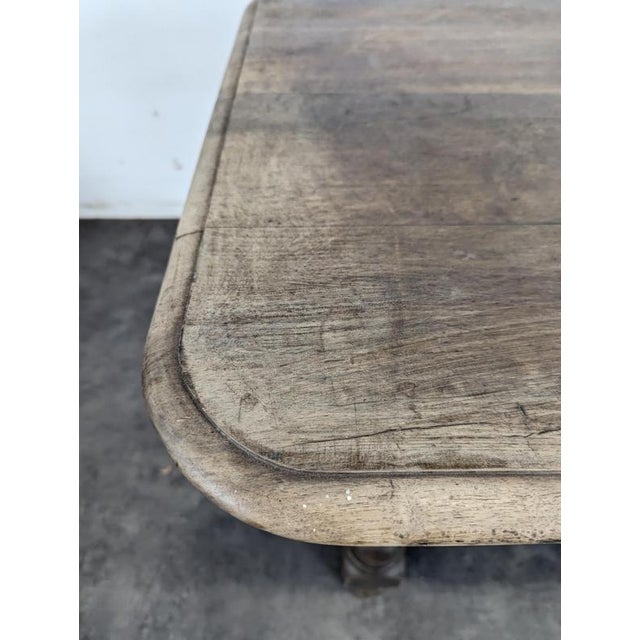 2000 - 2009 Louis XIII Oak Table with Baluster Legs and H-Shaped Stretcher For Sale - Image 5 of 8