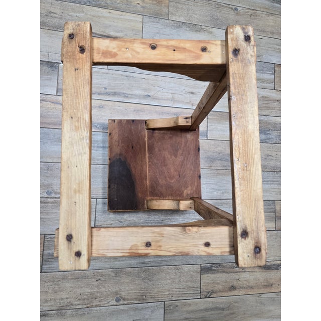 Antique Primitive Early American Slant-Top Child's School Desk For Sale - Image 10 of 12
