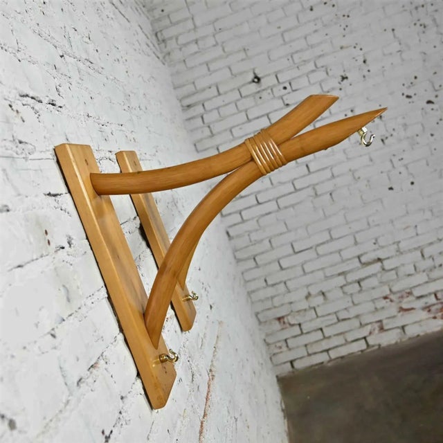 Mid-Century Modern Rattan Wall Brackets a Pair For Sale - Image 4 of 13