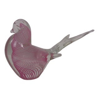 Pink Murano Glass Bird, Italy, 1960s For Sale