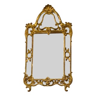 Large French Louis XIV Gilt Mirror with Double Frame, 1990s For Sale