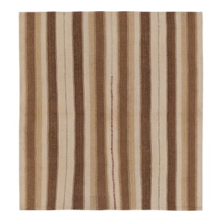 Vintage Persian Kilim, Square Rug in Neutral Earth Tones - Rug & Kilim For Sale